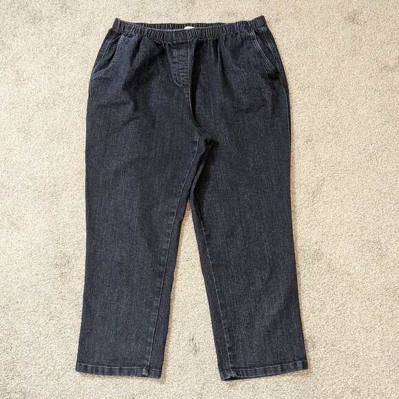 ALLISON DALEY Black Stretch Denim High Rise Pull-On Jeans; Size 16P - Picture 1 of 3